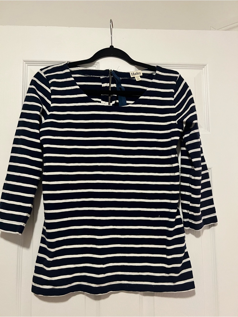 Hatley Navy Striped Boatneck Top 100% cotton